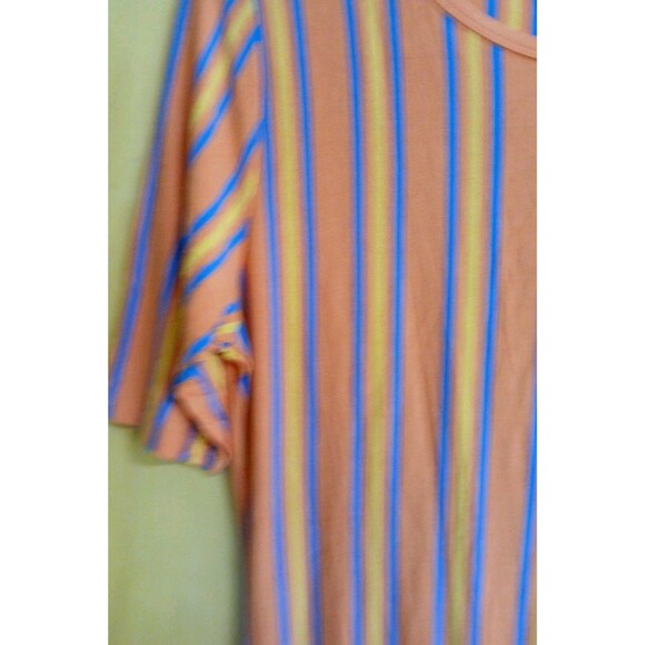 LuLaRoe Julia Bodycon Orange/Blue/Yellow Stripped Dress Womens 2XL - Picture 4 of 16